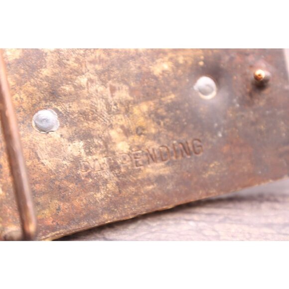 Western Cowboy Rodeo Horse Belt Buckle Rope Border Gold Tone Cowboy Rodeo Vtg - Picture 6 of 11